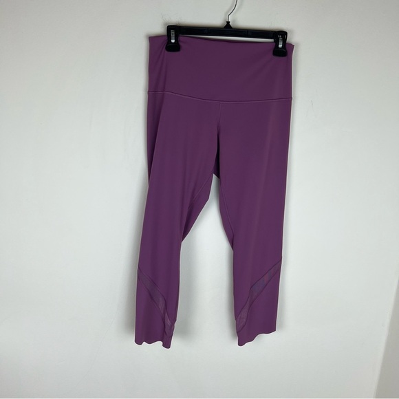 Lululemon Wunder Under Scalloped Mesh Legging Purple Size 10 Excellent B29 - Picture 3 of 10